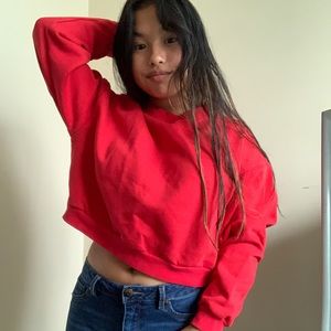 red cropped pullover from H&M size small